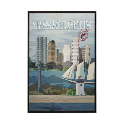 Mercana - Massachusetts Go USA SM by Mercana Studio a Hand Embellished Decograph Framed Art Print - 13671 view 1