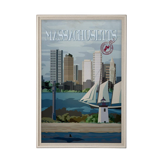 Mercana - Massachusetts Go USA XL by Mercana Studio Hand Embellished Decograph Framed Art Print under Glass - 13512 view 1