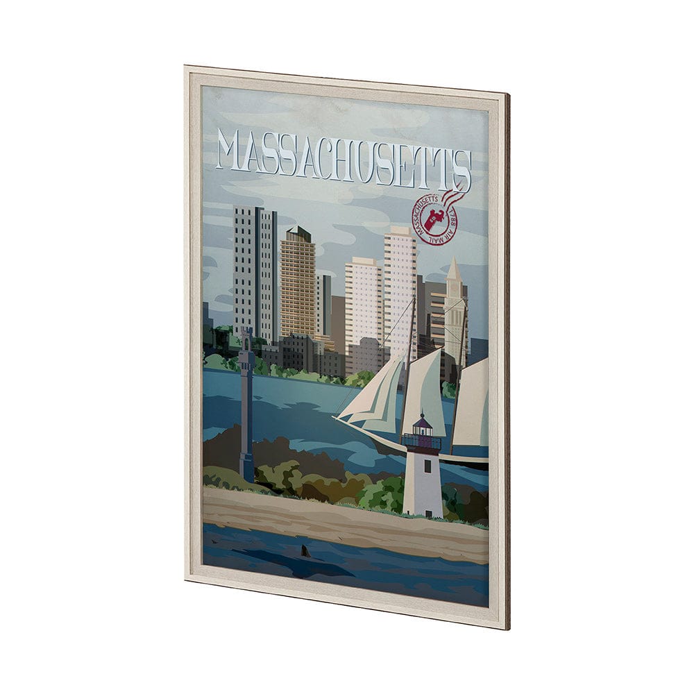 Mercana - Massachusetts Go USA XL by Mercana Studio Hand Embellished Decograph Framed Art Print under Glass - 13512 view 2