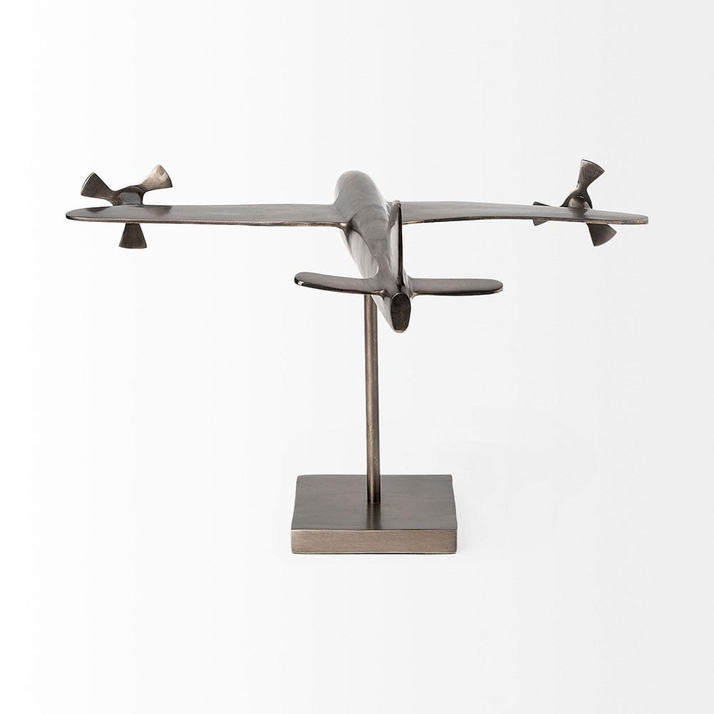 Mercana - Maverick I 12L x 16W Gray Metal Bomber Plane - 68954 view 3