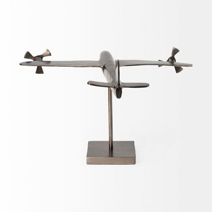 Mercana - Maverick I 12L x 16W Gray Metal Bomber Plane - 68954 view 3