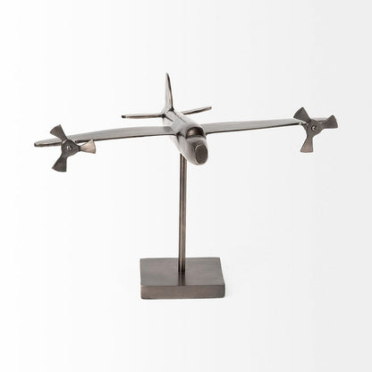 Mercana - Maverick I 12L x 16W Gray Metal Bomber Plane - 68954 view 5