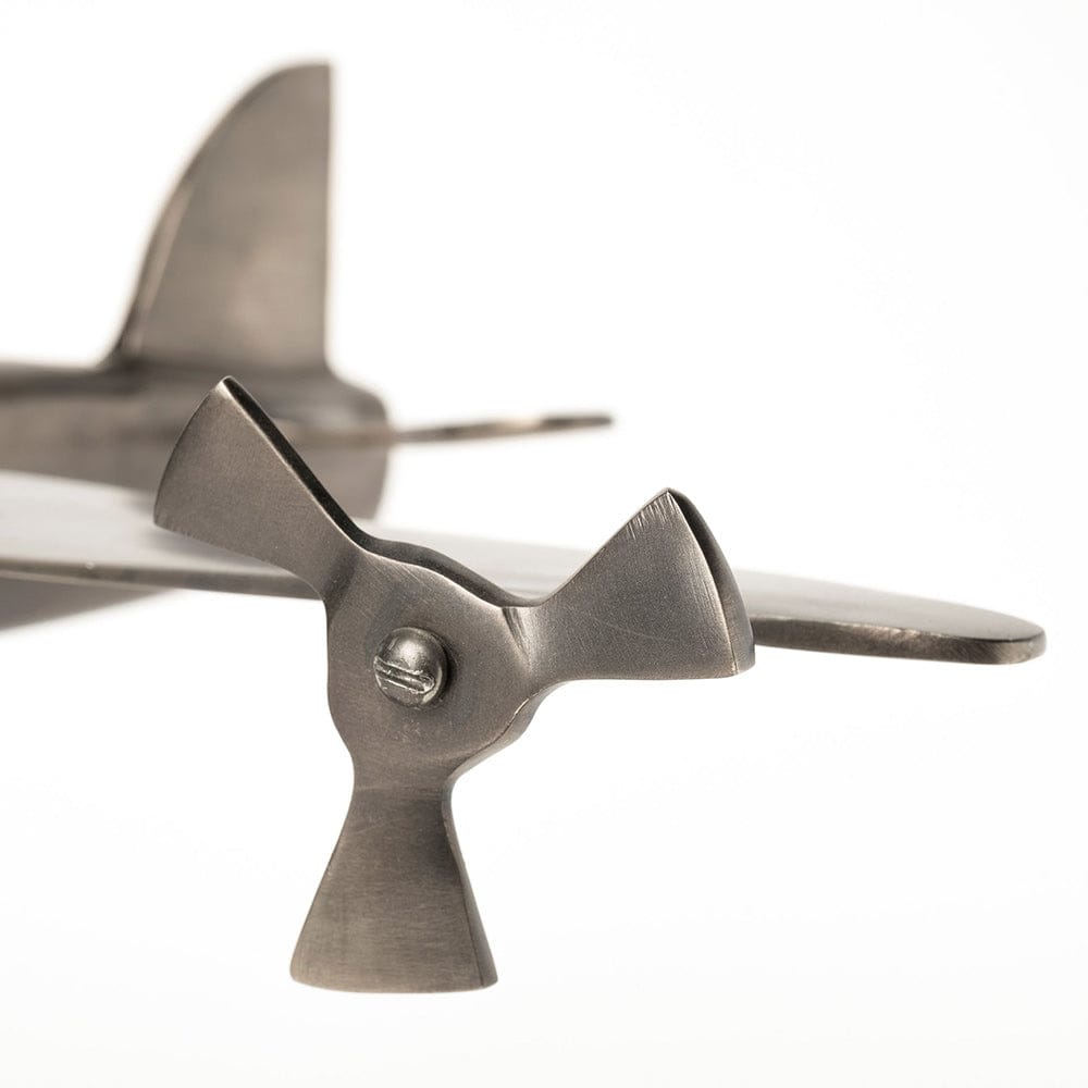 Mercana - Maverick I 12L x 16W Gray Metal Bomber Plane - 68954 view 7
