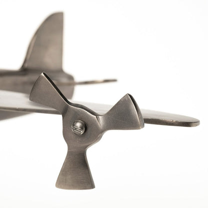 Mercana - Maverick I 12L x 16W Gray Metal Bomber Plane - 68954 view 7