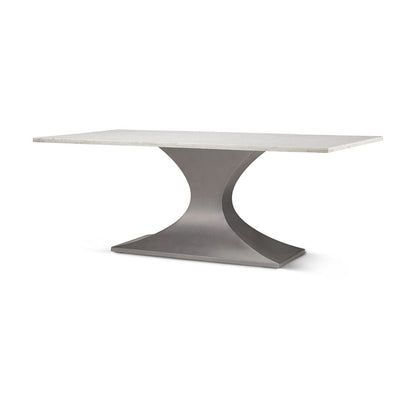 Mercana - Maxton 79.0L x 39.0W x 30.0H Marble Top w/ Gunmetal Base Dining Table - 69848-AB view 1