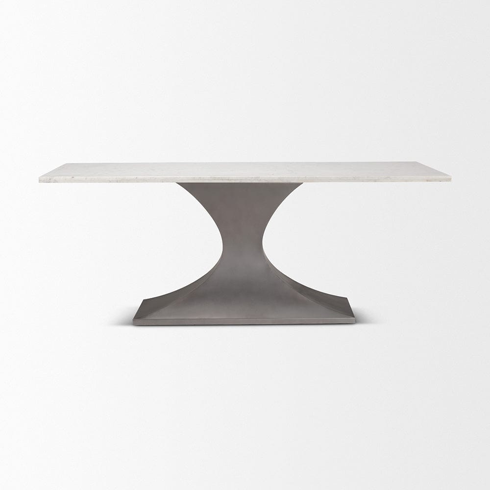 Mercana - Maxton 79.0L x 39.0W x 30.0H Marble Top w/ Gunmetal Base Dining Table - 69848-AB view 2