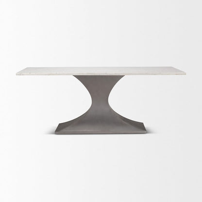 Mercana - Maxton 79.0L x 39.0W x 30.0H Marble Top w/ Gunmetal Base Dining Table - 69848-AB view 2