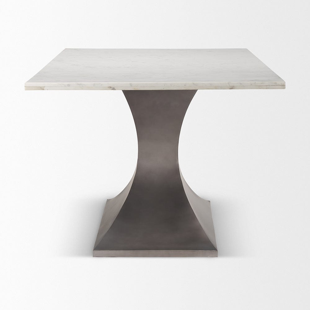 Mercana - Maxton 79.0L x 39.0W x 30.0H Marble Top w/ Gunmetal Base Dining Table - 69848-AB view 3