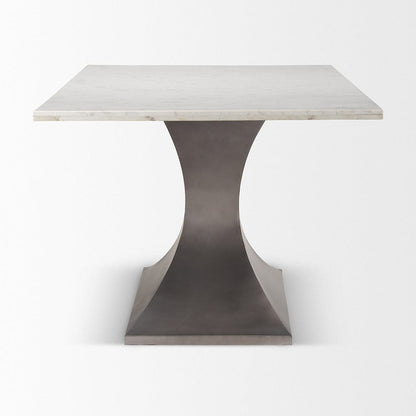 Mercana - Maxton 79.0L x 39.0W x 30.0H Marble Top w/ Gunmetal Base Dining Table - 69848-AB view 3