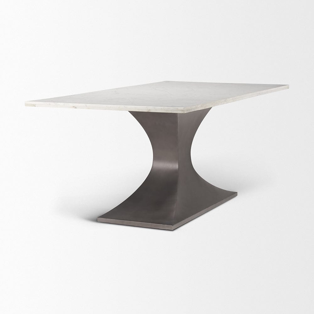 Mercana - Maxton 79.0L x 39.0W x 30.0H Marble Top w/ Gunmetal Base Dining Table - 69848-AB view 4