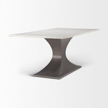 Mercana - Maxton 79.0L x 39.0W x 30.0H Marble Top w/ Gunmetal Base Dining Table - 69848-AB view 4