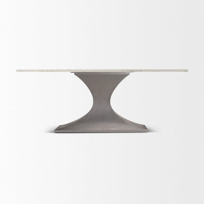 Mercana - Maxton 79.0L x 39.0W x 30.0H Marble Top w/ Gunmetal Base Dining Table - 69848-AB view 5