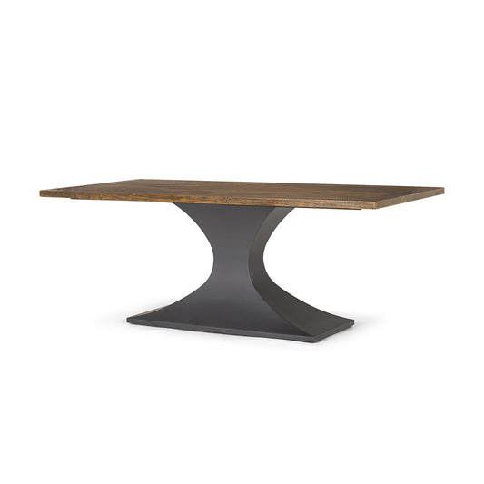Mercana - Maxton II 79x39 Rectangular Brown Solid Wood Top Dark Gunmetal Base Dining Table - 50449-AB view 1