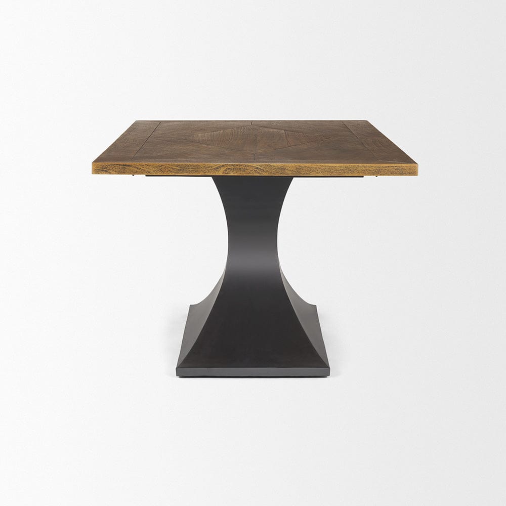 Mercana - Maxton II 79x39 Rectangular Brown Solid Wood Top Dark Gunmetal Base Dining Table - 50449-AB view 5