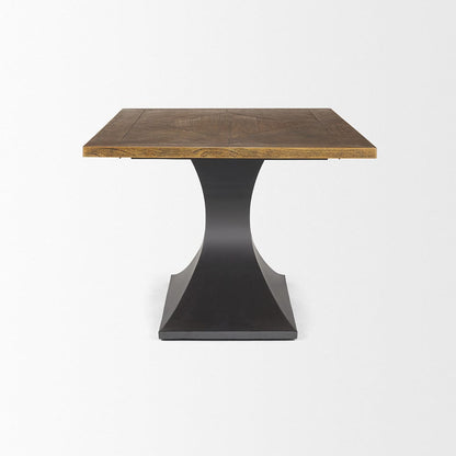 Mercana - Maxton II 79x39 Rectangular Brown Solid Wood Top Dark Gunmetal Base Dining Table - 50449-AB view 5