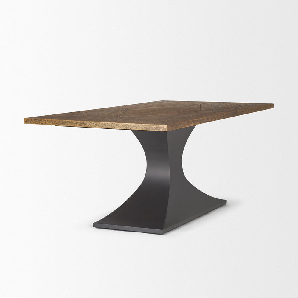 Mercana - Maxton II 79x39 Rectangular Brown Solid Wood Top Dark Gunmetal Base Dining Table - 50449-AB view 6