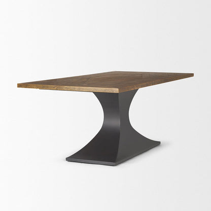 Mercana - Maxton II 79x39 Rectangular Brown Solid Wood Top Dark Gunmetal Base Dining Table - 50449-AB view 6