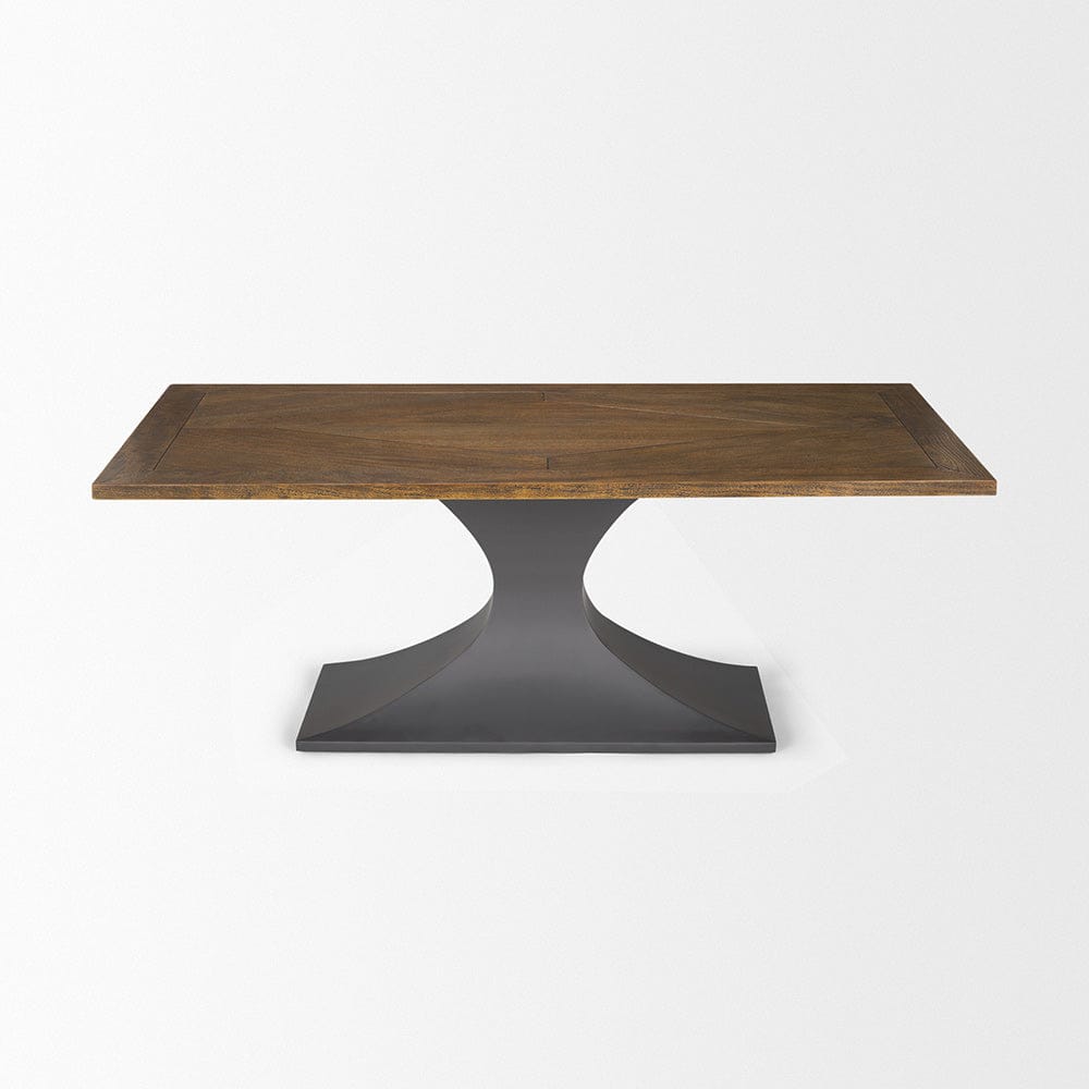 Mercana - Maxton II 79x39 Rectangular Brown Solid Wood Top Dark Gunmetal Base Dining Table - 50449-AB view 7