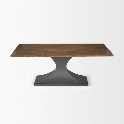 Mercana - Maxton II 79x39 Rectangular Brown Solid Wood Top Dark Gunmetal Base Dining Table - 50449-AB view 7