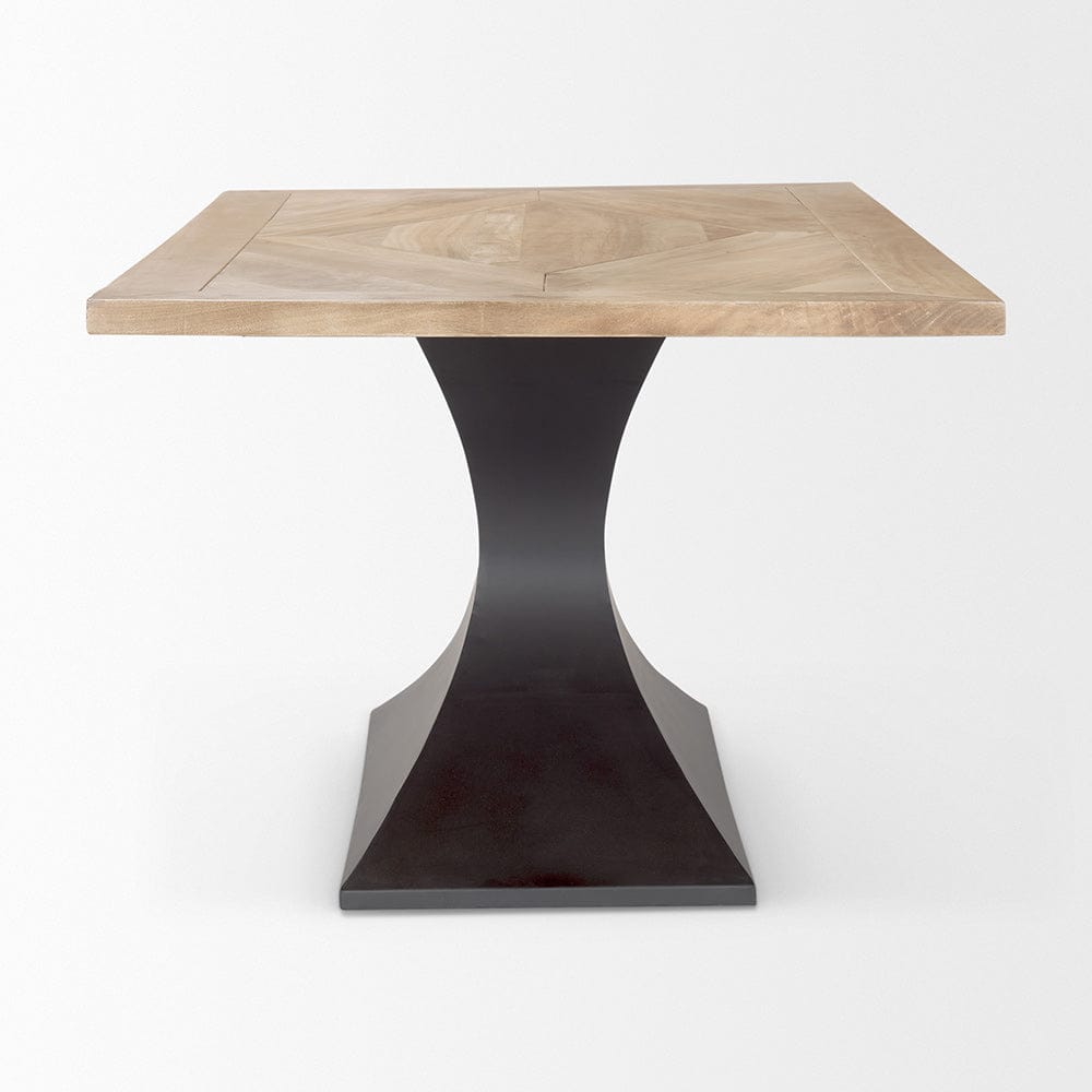 Mercana - Maxton Light Brown Wood w/ Dark Gunmetal Iron Metal Dining Table - 69847-AB view 3