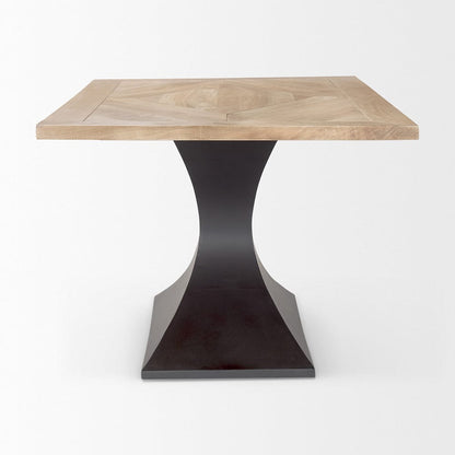 Mercana - Maxton Light Brown Wood w/ Dark Gunmetal Iron Metal Dining Table - 69847-AB view 3
