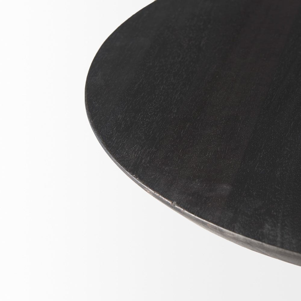 Mercana - Maxwell 20" Round Dark Brown Wood w/ Black Metal Pedestal Side Table - 69204 view 5
