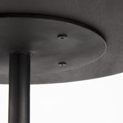 Mercana - Maxwell 20" Round Dark Brown Wood w/ Black Metal Pedestal Side Table - 69204 view 6