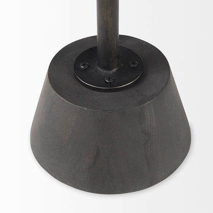 Mercana - Maxwell 20" Round Dark Brown Wood w/ Black Metal Pedestal Side Table - 69204 view 7