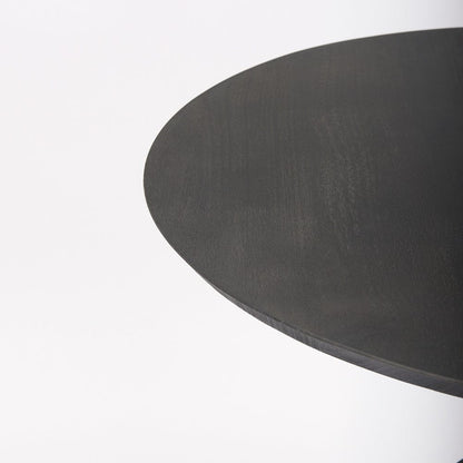 Mercana - Maxwell 32" Round Black-Brown Wood w/ Black Metal Pedestal Bistro Table - 69926-AB view 4
