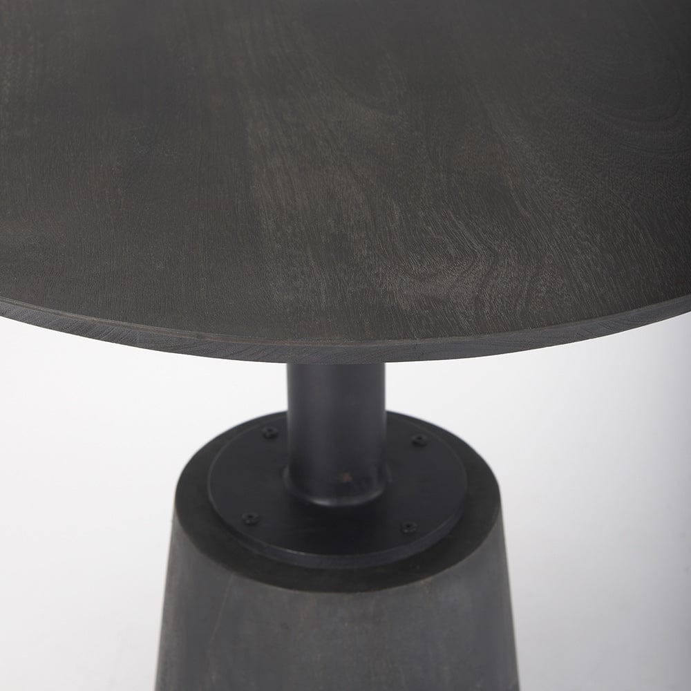 Mercana - Maxwell 32" Round Black-Brown Wood w/ Black Metal Pedestal Bistro Table - 69926-AB view 5