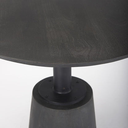 Mercana - Maxwell 32" Round Black-Brown Wood w/ Black Metal Pedestal Bistro Table - 69926-AB view 5