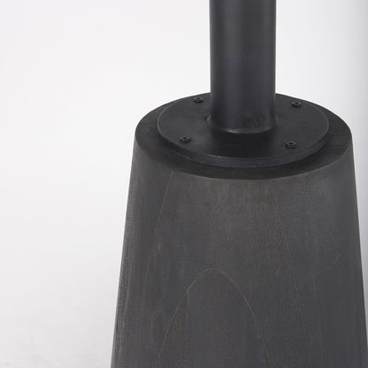 Mercana - Maxwell 32" Round Black-Brown Wood w/ Black Metal Pedestal Bistro Table - 69926-AB view 6
