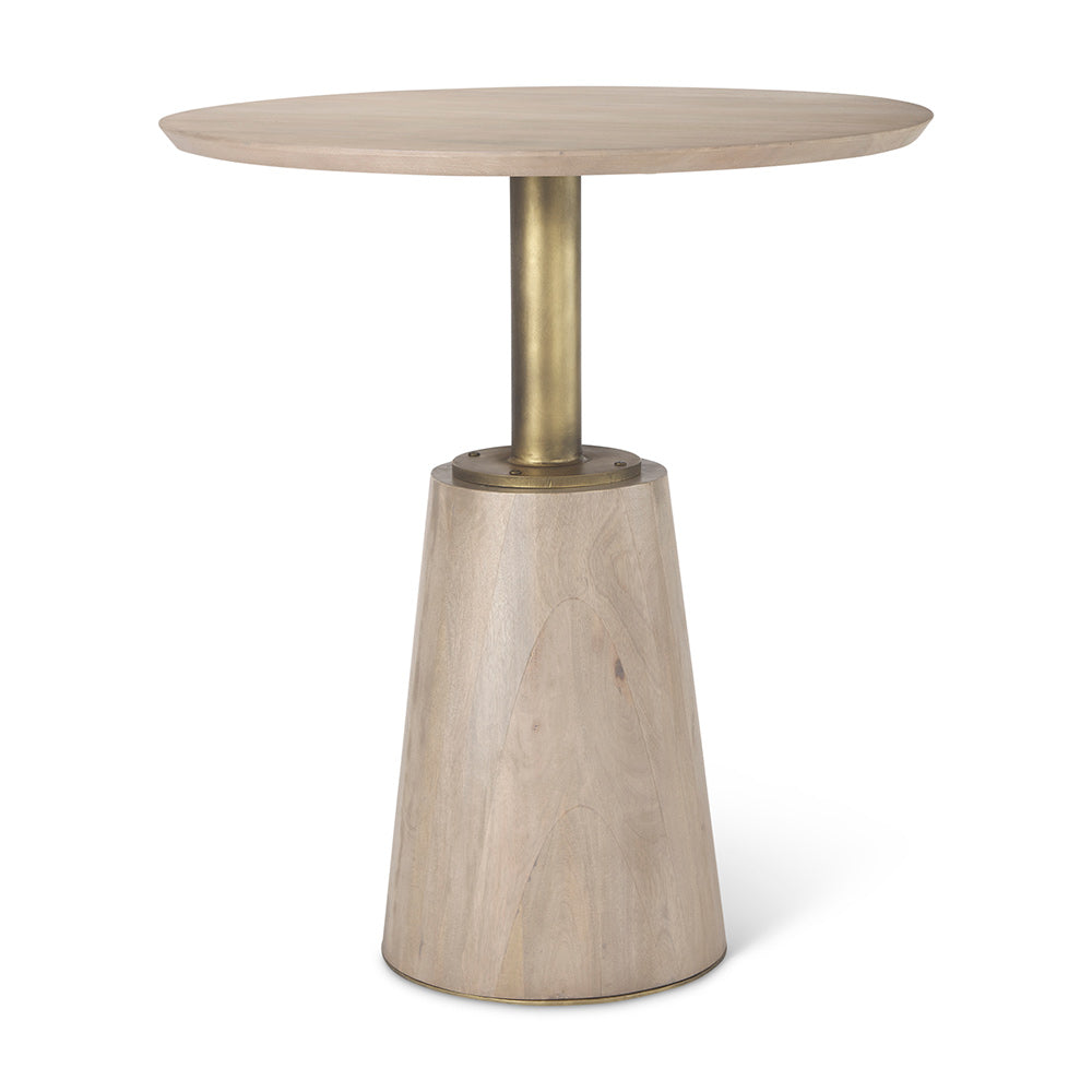 Mercana - Maxwell 32" Round Light Wood Tabletop & Base w/ Gold Metal Accent Pedestal Bistro Table - 69927-AB view 1