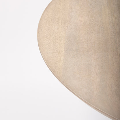 Mercana - Maxwell 32" Round Light Wood Tabletop & Base w/ Gold Metal Accent Pedestal Bistro Table - 69927-AB view 3