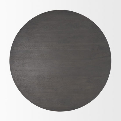 Mercana - Maxwell 34L x 34W x 16H Dark Brown Wood W/ Black Metal Pedestal Base Round Coffee Table - 69202 view 4
