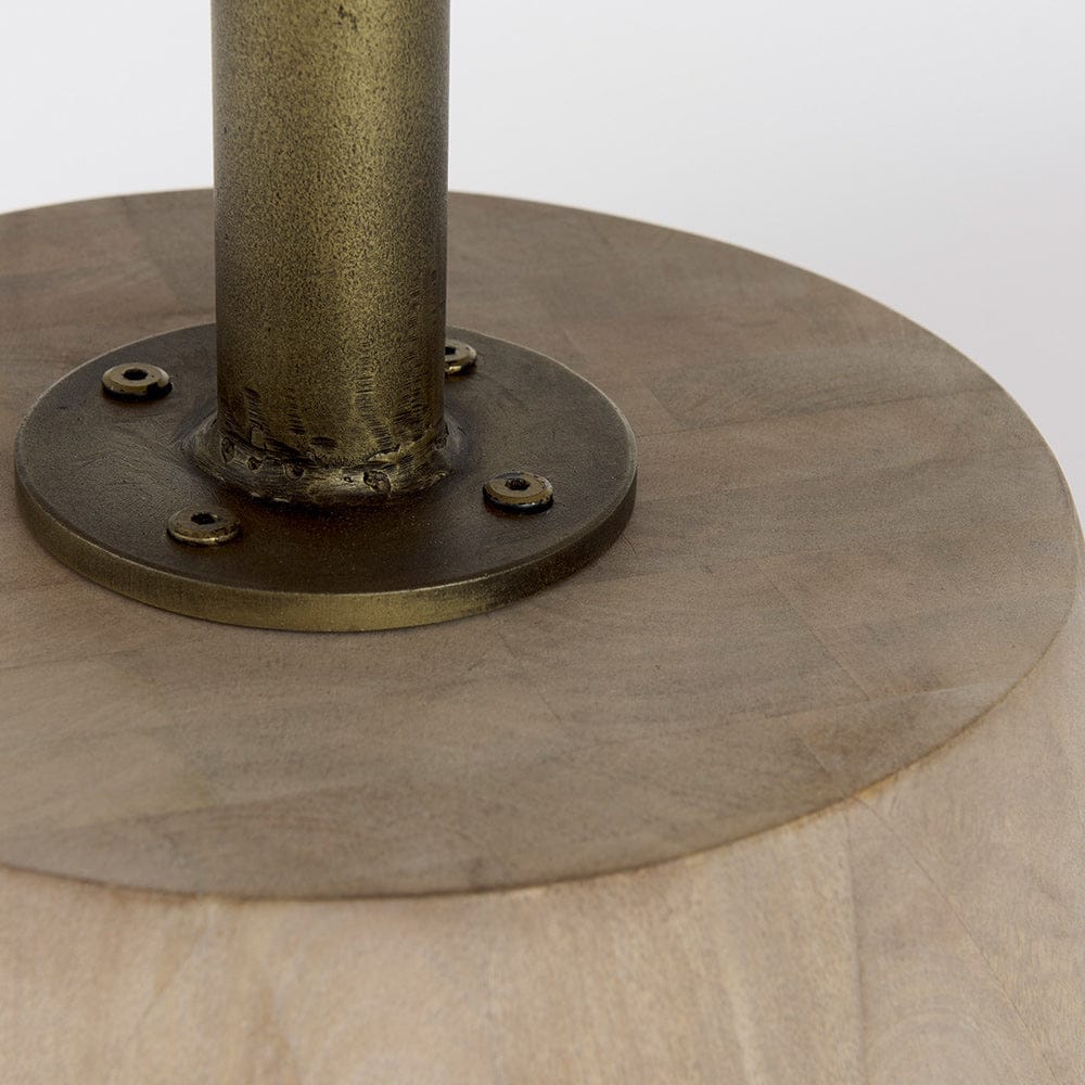 Mercana - Maxwell 34L x 34W x 16H Light Brown Wood W/ Gold Metal Pedestal Base Round Coffee Table - 69203_CLOSEOUT view 9