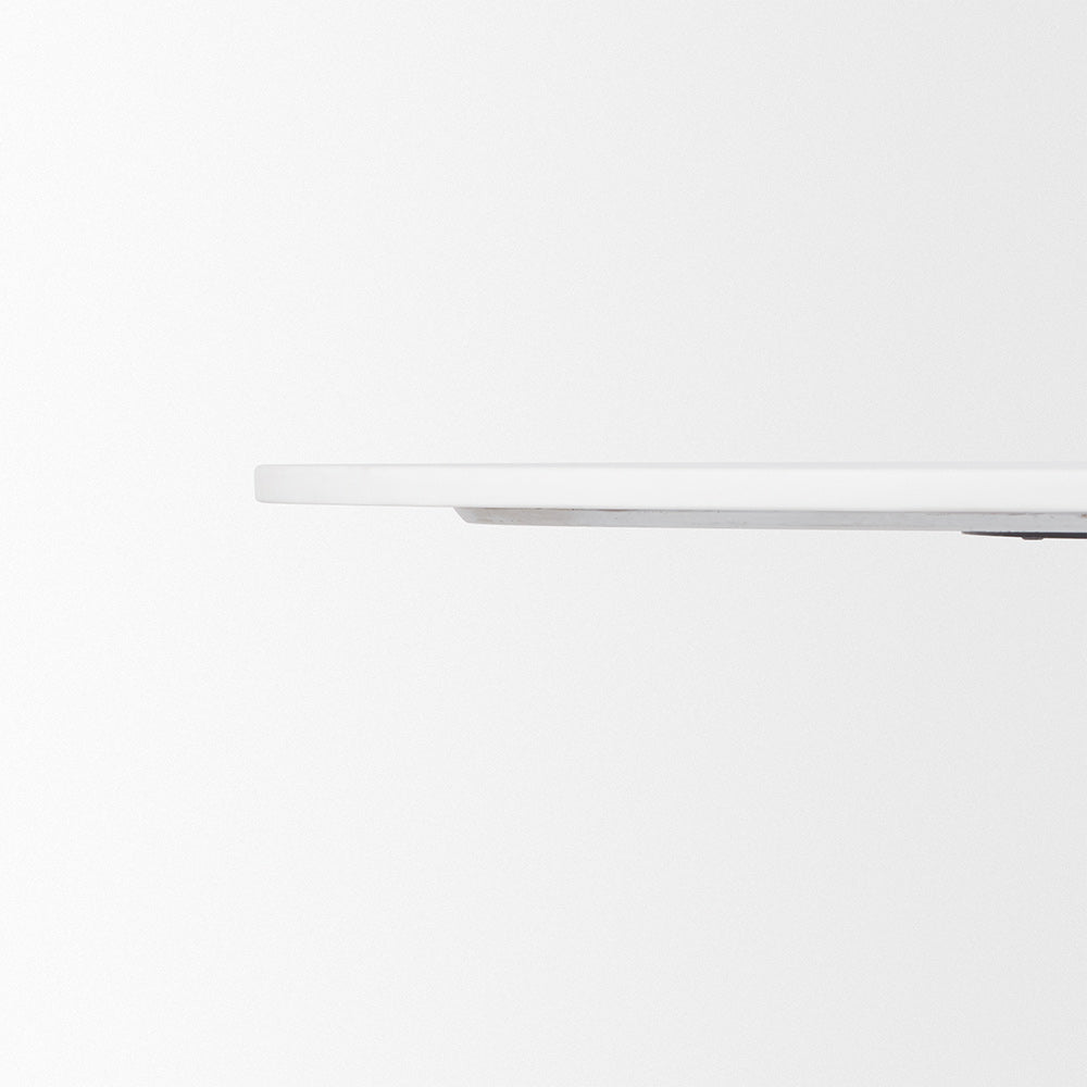 Mercana - Maxwell 48L x 48W x 30H Round White Marble Top w/ Black Metal and Wood Pedestal Base Dining Table - 70781-AB view 3