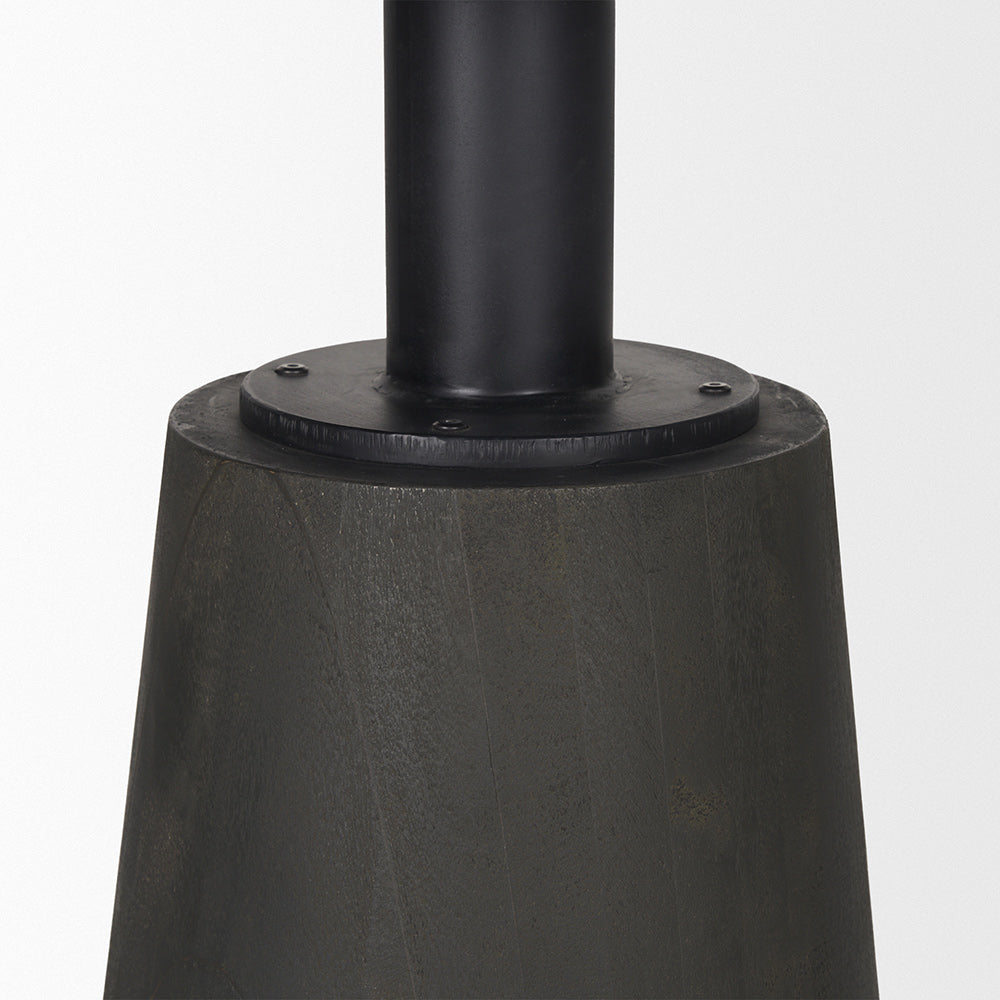 Mercana - Maxwell 48L x 48W x 30H Round White Marble Top w/ Black Metal and Wood Pedestal Base Dining Table - 70781-AB view 4