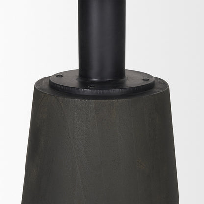 Mercana - Maxwell 48L x 48W x 30H Round White Marble Top w/ Black Metal and Wood Pedestal Base Dining Table - 70781-AB view 4