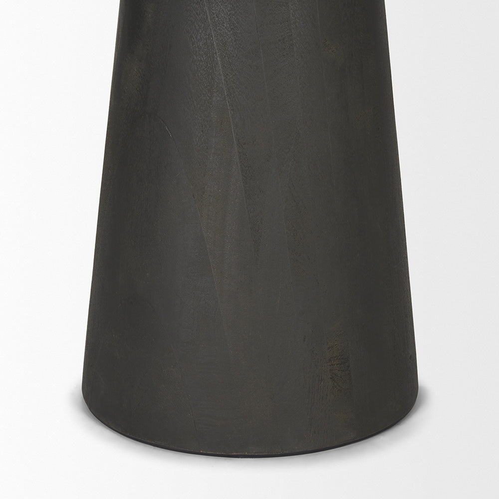 Mercana - Maxwell 48L x 48W x 30H Round White Marble Top w/ Black Metal and Wood Pedestal Base Dining Table - 70781-AB view 6