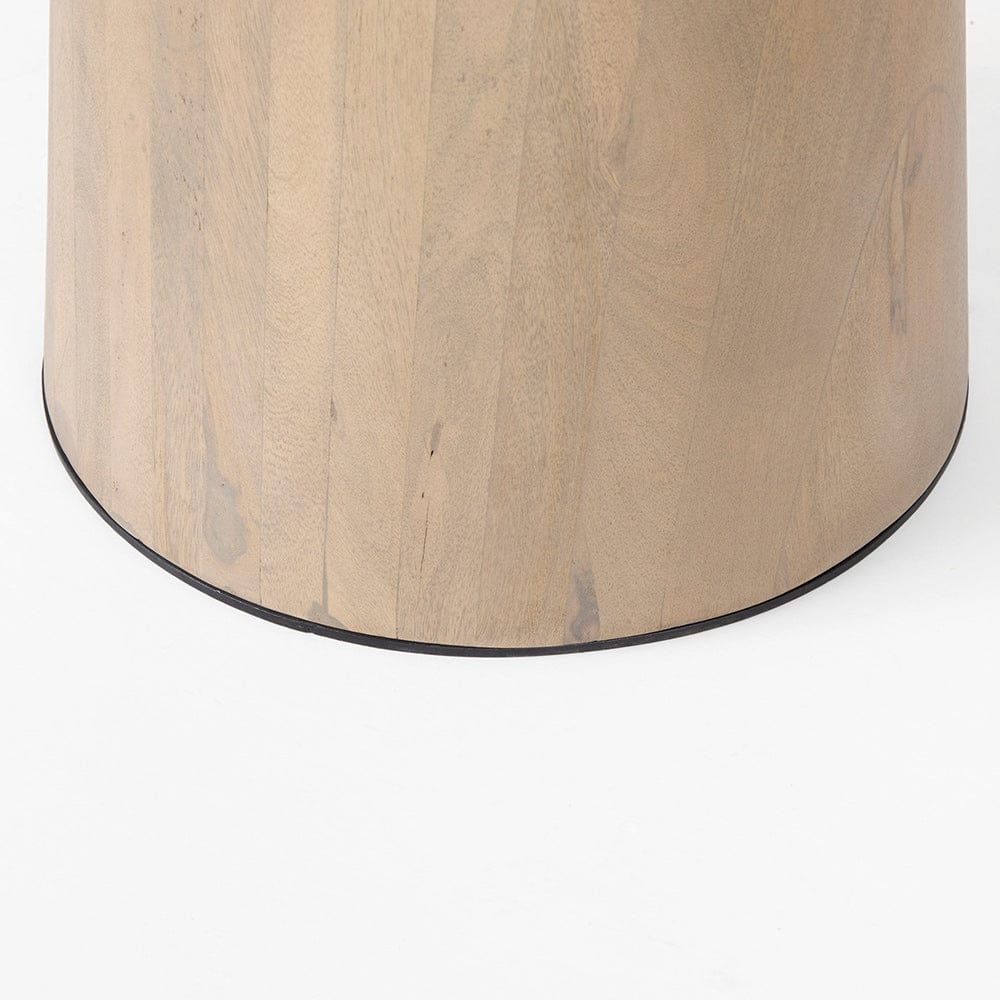 Mercana - Maxwell 48L x 48W x 30H White Marble Round Top W/ Black Metal and Wood Pedestal Base Dining Table - 69366-AB view 9