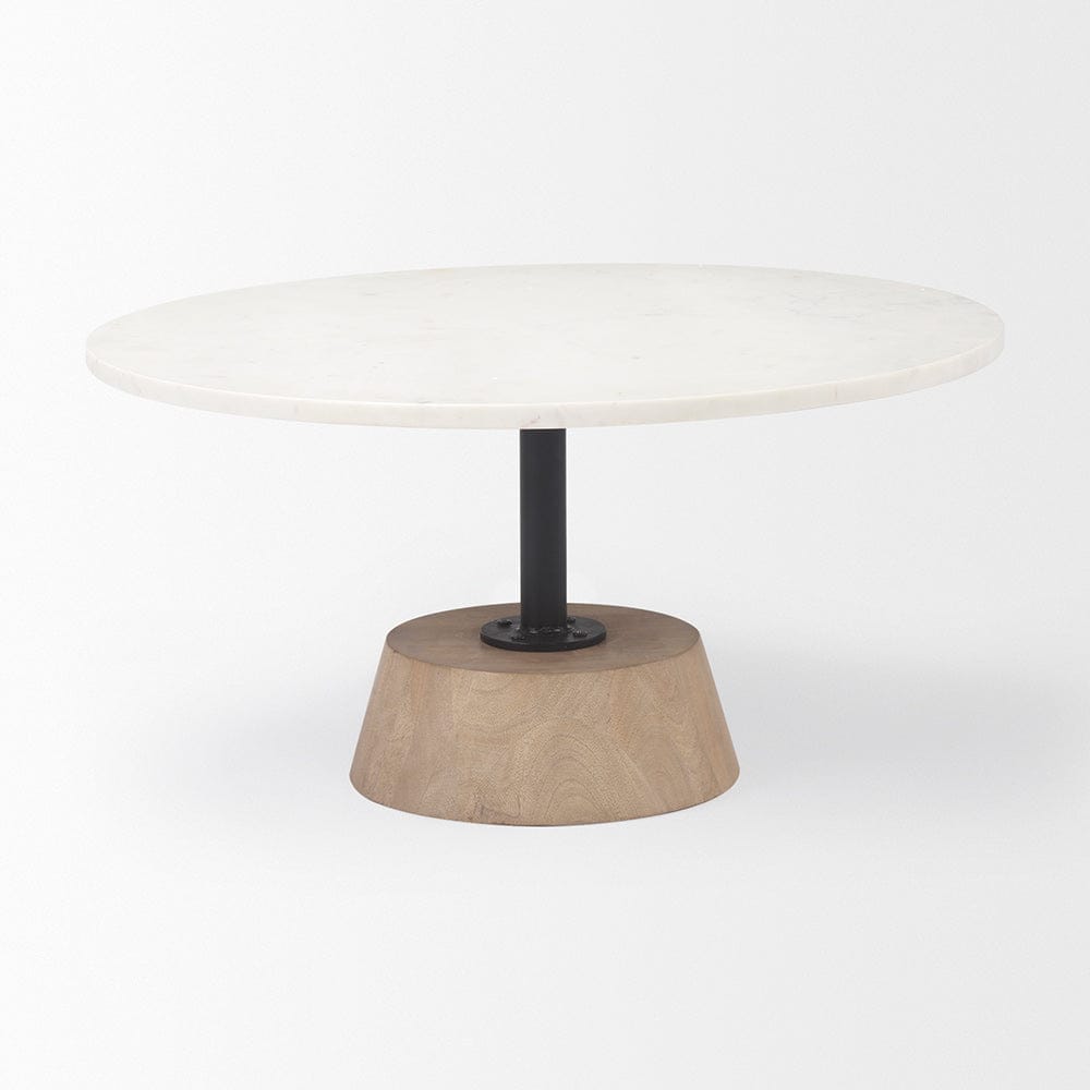 Mercana - Maxwell Marble Top Pedestal Base Round Coffee Table - 69976-AB view 2