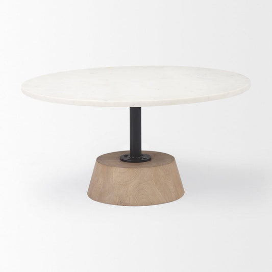 Mercana - Maxwell Marble Top Pedestal Base Round Coffee Table - 69976-AB view 2