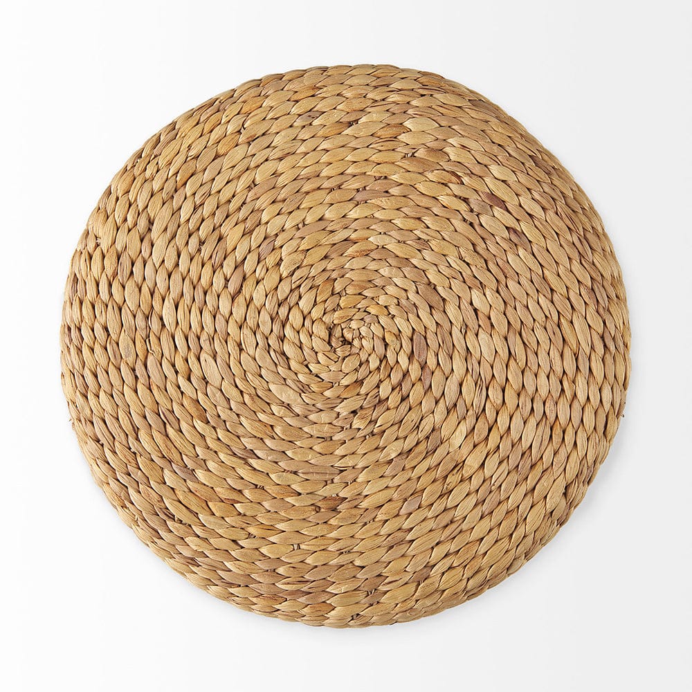 Mercana - Maya 17.7L x 17.7W x 17.7H Light Brown W/Medium Brown Stripes Seagrass Round Pouf - 69577 view 3