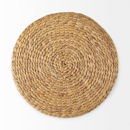 Mercana - Maya 17.7L x 17.7W x 17.7H Light Brown W/Medium Brown Stripes Seagrass Round Pouf - 69577 view 3