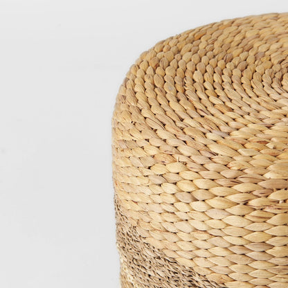 Mercana - Maya 17.7L x 17.7W x 17.7H Light Brown W/Medium Brown Stripes Seagrass Round Pouf - 69577 view 4
