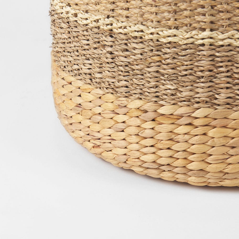 Mercana - Maya 17.7L x 17.7W x 17.7H Light Brown W/Medium Brown Stripes Seagrass Round Pouf - 69577 view 6