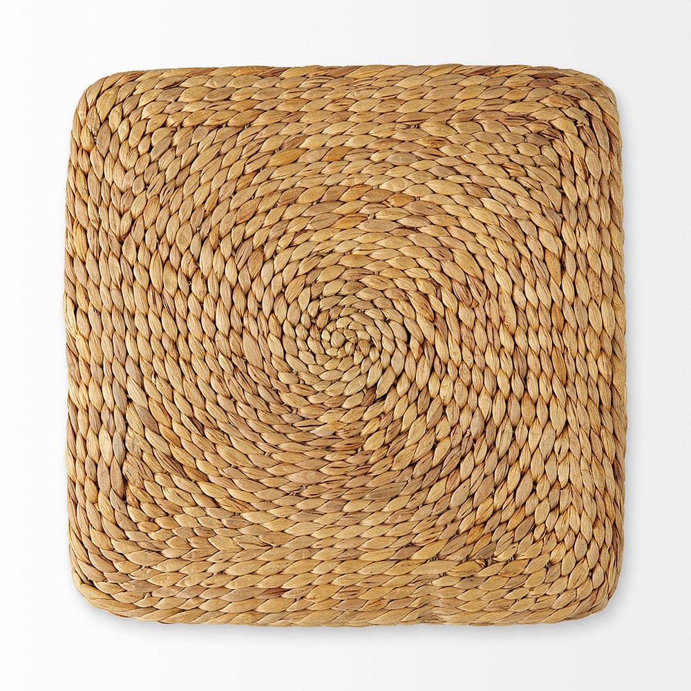 Mercana - Maya 17.7L x 17.7W x 17.7H Light Brown W/Medium Brown Stripes Seagrass Square Pouf - 69576 view 4