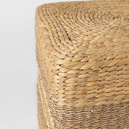 Mercana - Maya 17.7L x 17.7W x 17.7H Light Brown W/Medium Brown Stripes Seagrass Square Pouf - 69576 view 5
