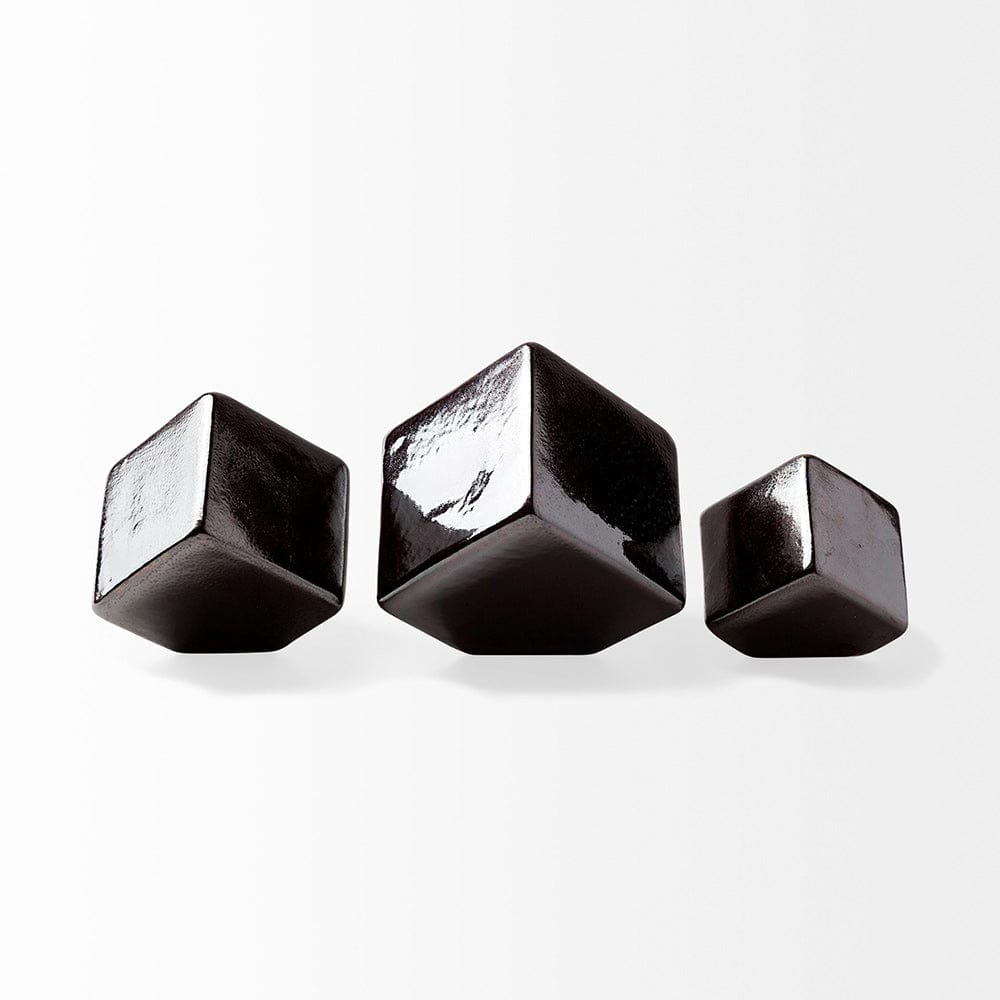 Mercana - Mayweather Black Geometric Ceramic Cubes (Set of 3) - 68620 view 3